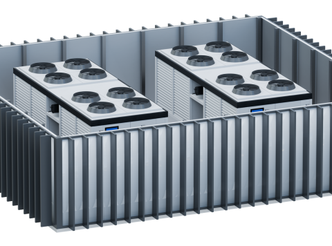 Render of Acoustic Fin Screens Example